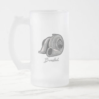 Boosted Turbo Tuning Frosted Glass Beer Mug
