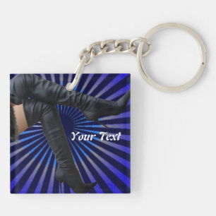 BOOT Art - (blue star burst) Key Ring