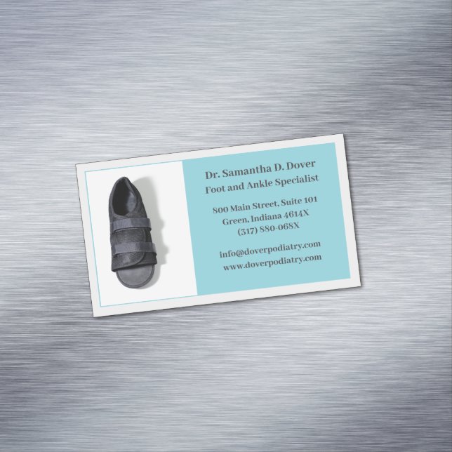 Boot Blue Foot Doctor Podiatry Podiatrist  Magnetic Business Card (In Situ)
