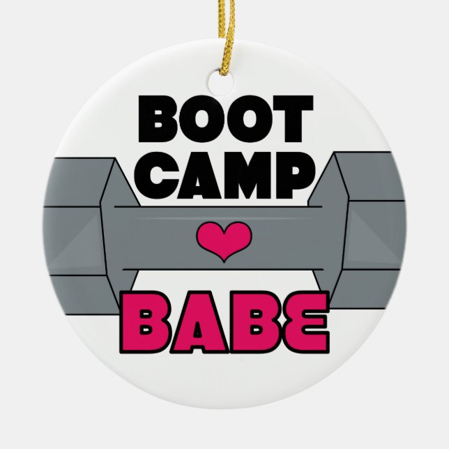 Boot Camp Babe Ceramic Tree Decoration (Front)