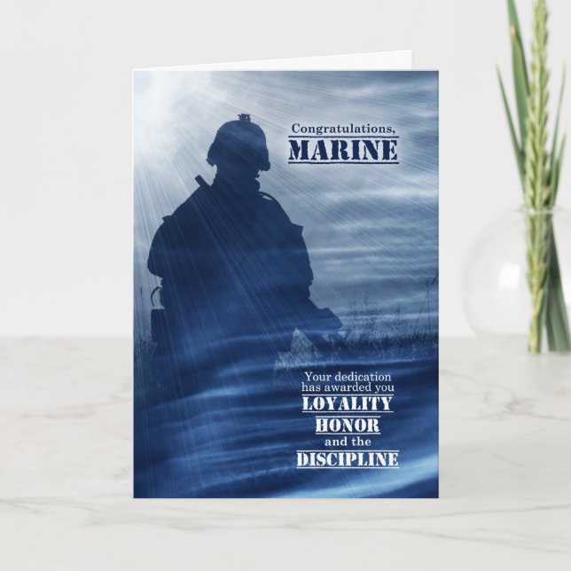 Boot Camp Graduate Stars and Stripes Soldier Card (Front)