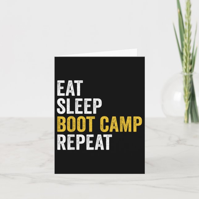 Boot Camp Military Bootcamp Fitness  Card (Front)