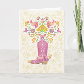 Boot & Flowers Folded Card