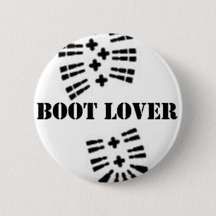 boot lover 6 cm round badge