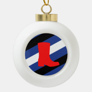 Boot Pride Flag Ceramic Ball Christmas Ornament