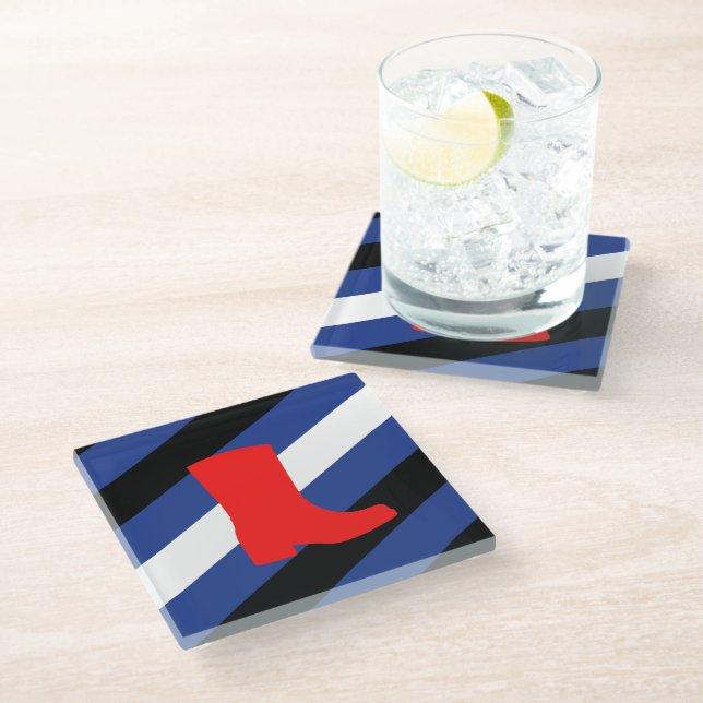Boot Pride Glass Coaster (Angled)