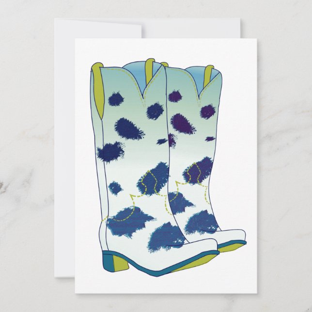 Boot Scoot Blank Card (Blue/Green) (Front)