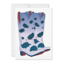 Boot Scoot Greeting Card (Blue)
