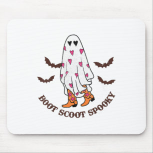 Boot Scoot Spooky Cowboy Ghost Groovy Retro Hallow Mouse Pad