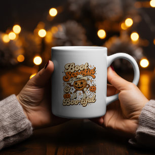 Boot Scootin' & Boo-tiful Western Halloween Design Two-Tone Coffee Mug