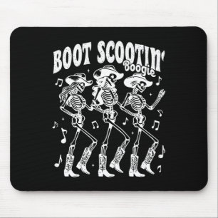 Boot Scootin' Boogie Retro Western Skeleton Dancin Mouse Pad