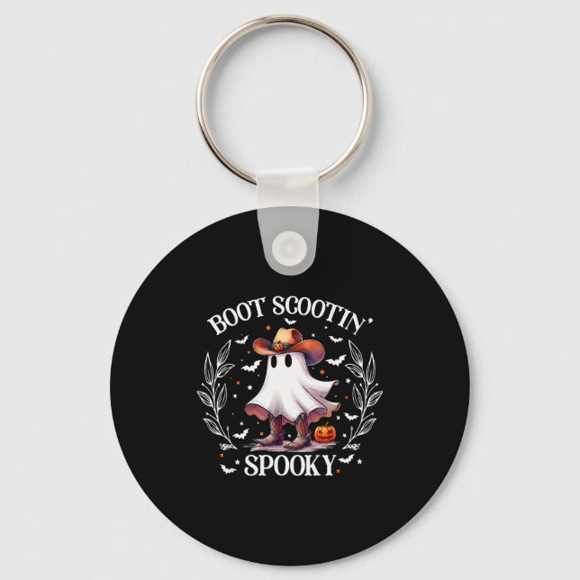 Boot Scootin Soky Retro Western Funny Halloween Cu Key Ring (Front)
