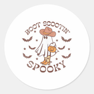 Boot Scootin Spooky Fall Autumn Thanksgiving Hallo Classic Round Sticker