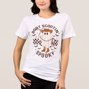 Boot Scootin’ Spooky Western Cowgirl Ghost Tri-Blend Shirt