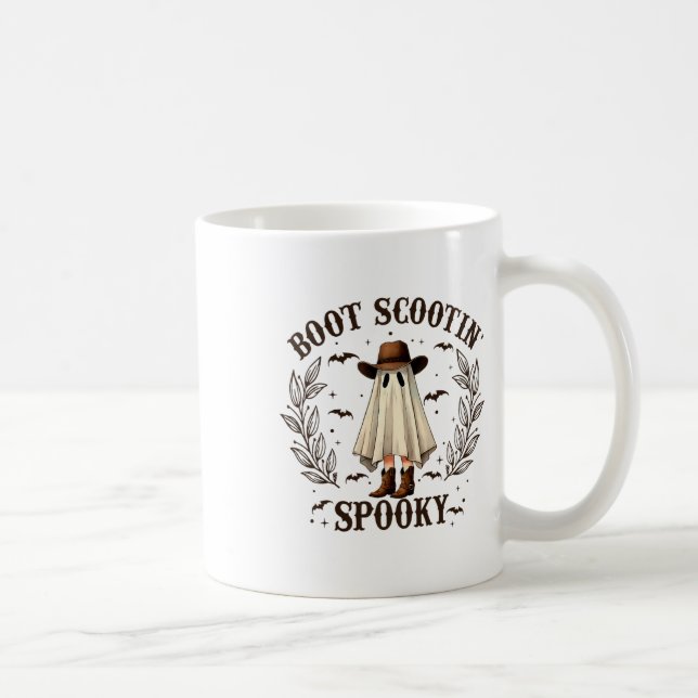 Boot Scootin Spooky Western Halloween Cute Ghost C Coffee Mug (Right)