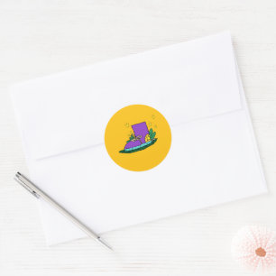 Boot shoe, illustration classic round sticker