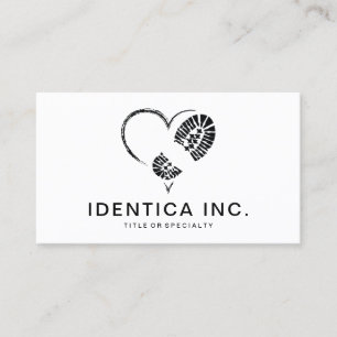 boot stomp heart business card