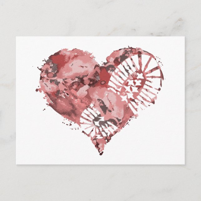 boot stomp heart holiday postcard (Front)