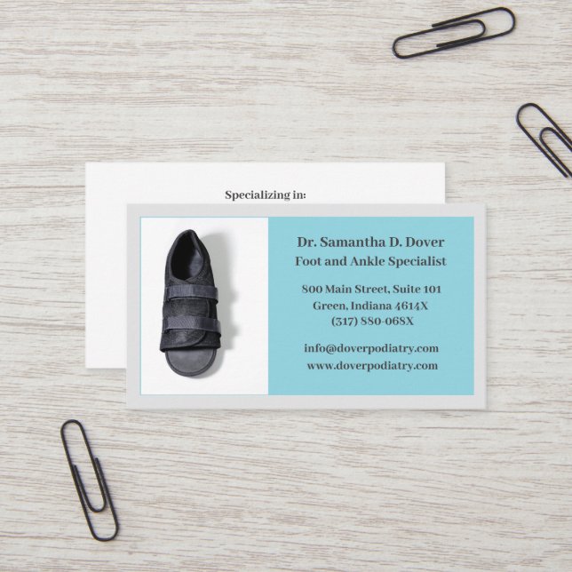 Boot Surgical Foot Doctor Podiatry Podiatrist  Business Card (Front/Back In Situ)