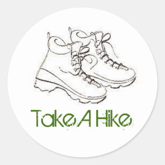 boot, Take A Hike Classic Round Sticker