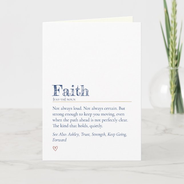 Bootcamp Letter From Home, Faith Definition Card (Front)