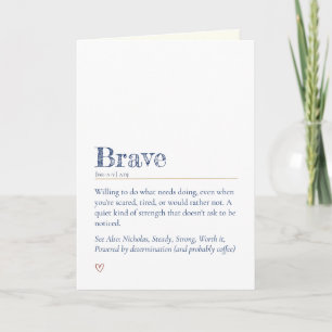 Bootcamp Letter From Home, Modern Brave Definition Card