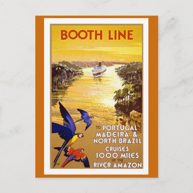 " Booth Line" Vintage Travel Poster Postcard (Front)