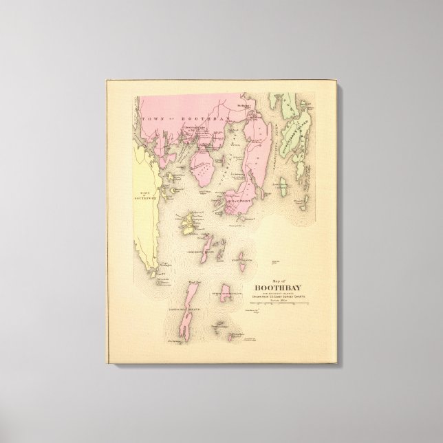 Boothbay, adjacent islands canvas print (Front)