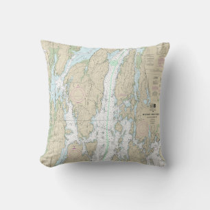 Boothbay Harbour to Bath Nautical Chart 13296 Cushion