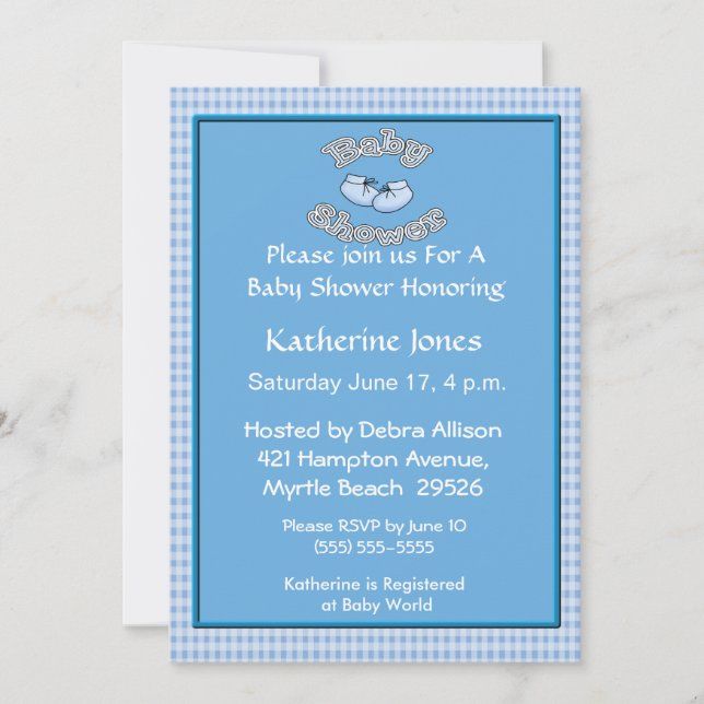 Booties Baby Shower Invitation (Front)