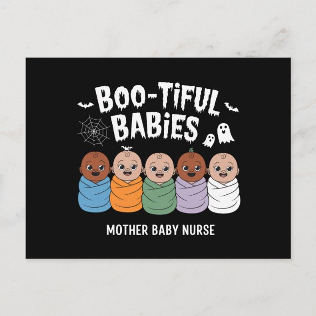 Bootiful Babies Mother Baby Nurse Halloween  Postcard (Front)