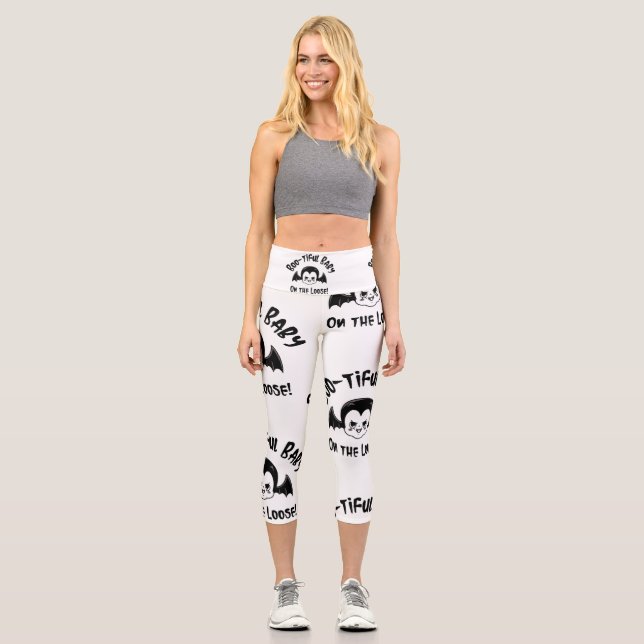 Bootiful Baby On The Loose Halloween Capri Leggings (Front)