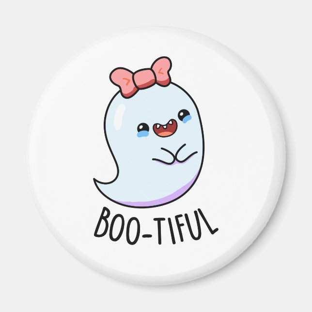 Bootiful Funny Girly Halloween Ghost Pun  Magnet (Front)