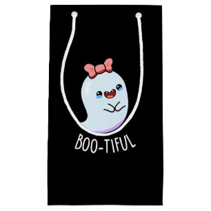 Bootiful Funny Girly Halloween Ghost Pun Small Gift Bag