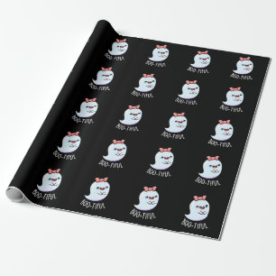 Bootiful Funny Girly Halloween Ghost Pun  Wrapping Paper