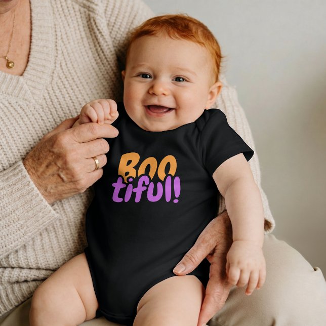 BOOtiful — Halloween Bubble Lettering Baby Bodysuit (Creator Uploaded)