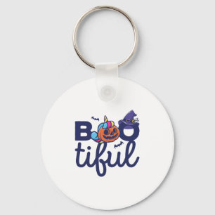 Bootiful Halloween Funny Unicorn Pumpkin lantern Key Ring