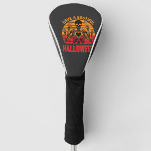 Bootiful Halloween Skeleton Heart Retro Sunset Des Golf Head Cover