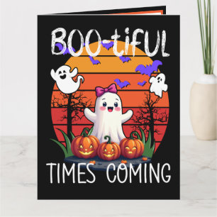 Bootiful Times Coming, Halloween Party Ghosts Card
