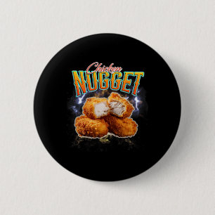 Bootleg Rap Funny Chicken Nugget Vintage 90s _1 6 Cm Round Badge
