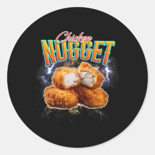 Bootleg Rap Funny Chicken Nugget Vintage 90s _1  Classic Round Sticker