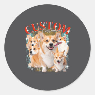 Bootleg Vintage Pet Dogs Cat Funny Animal 1bk1 Classic Round Sticker