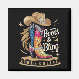 Boots & Bling Its A Cowgirl Thing Rodeo Wester Magnet