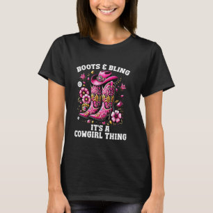 Boots and Bling Cowgirl Rodeo Horseback Riding Wes T-Shirt
