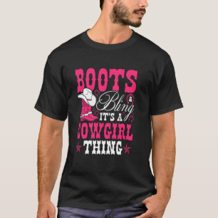 Boots And Bling Rodeo Western Country Cowgirl T-Shirt