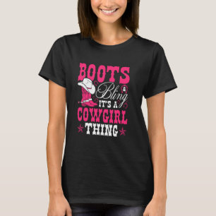 Boots And Bling Rodeo Western Country Cowgirl T-Shirt