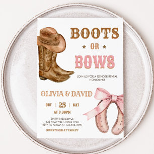 Boots and Bows Gender Reveal Invitation