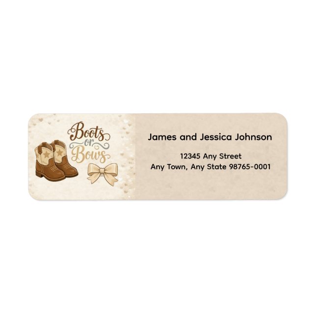 Boots and Bows Return Address Label (Front)