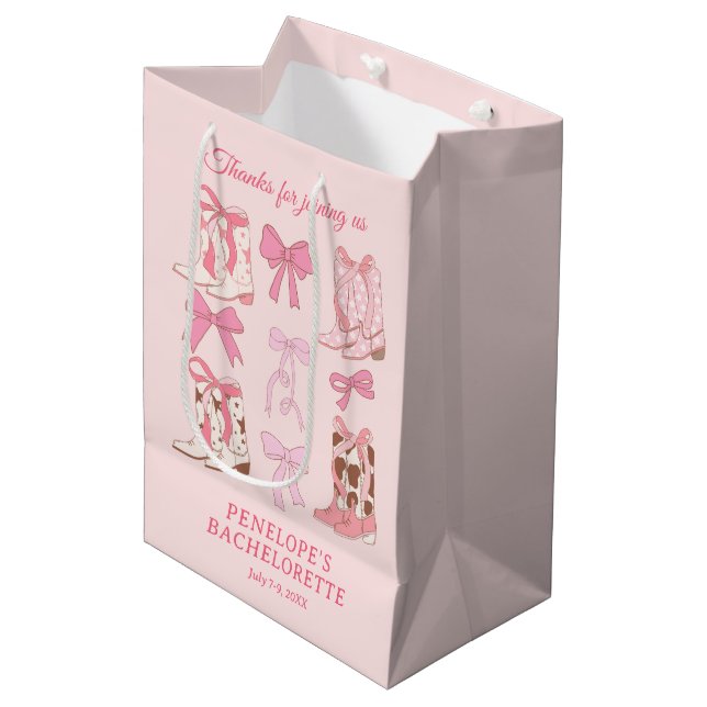 Boots and Bows Western Personalised Gift Bag (Front Angled)