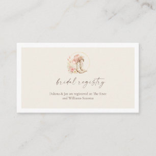 Boots and Brunch Western Floral Bridal Shower Enclosure Card